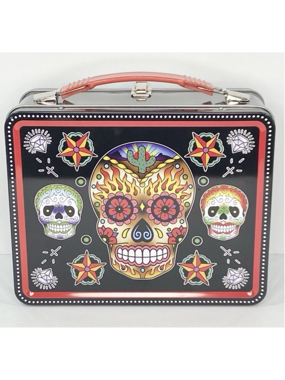 Sugar Skulls By Sunny Buick Metal Lunch Box - 2016 By Aquarius -Day Of The Dead